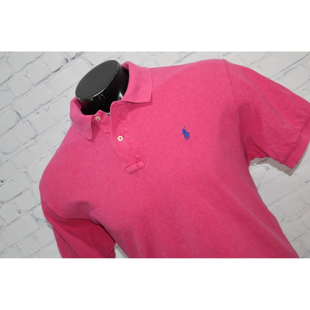 Polo Ralph Lauren Polo Golf Shirt Mens XL Pink Cotton Pique Pony Logo **